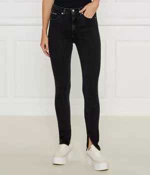 Джинсы Calvin Klein Jeans облегающие с разрезами, черный