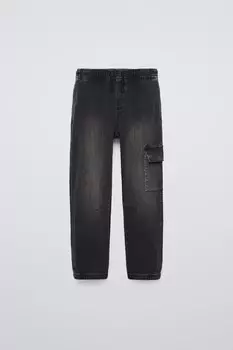 Джинсы cargo jogger ZARA, черный