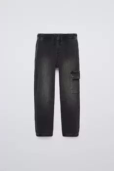 Джинсы cargo jogger ZARA, черный