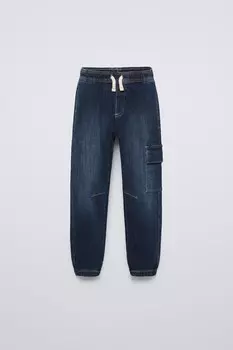 Джинсы cargo jogger ZARA, синий
