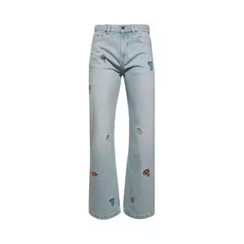 Джинсы Casablanca Embroidered Motif Jeans 'Light Vintage Wash', синий