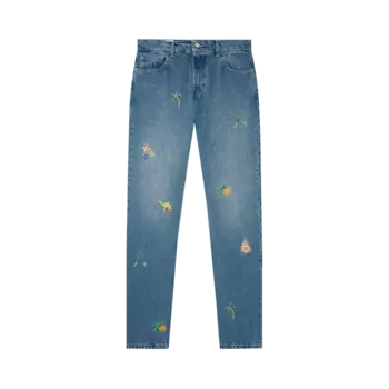 Джинсы Casablanca Motif Straight Leg 'Stone Wash', синий