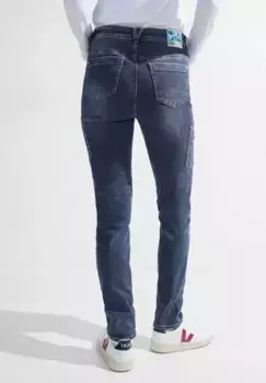 Джинсы Cecil комфортного кроя из эластичного хлопка, синий