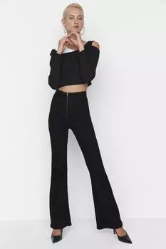 Джинсы - Черный - Bootcut Trendyol, черный