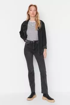 Джинсы - Черный - Bootcut Trendyol, черный