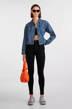 Джинсы - Черный - Скинни PIECES, черный