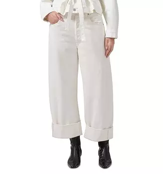 Джинсы Citizens of Humanity Ayla с высокой посадкой и широкими штанинами в цвете пашмина, белый