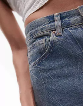 Джинсы Column средней посадки с покрытием Topshop
