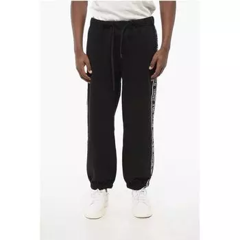 Джинсы COUTURE Хлопковые спортивные брюки с логотипами по бокам Versace, Black
