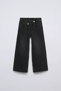 Джинсы crossover wideleg ZARA, черный