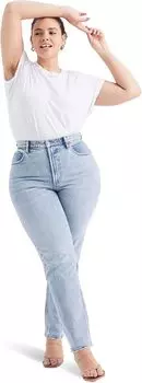 Джинсы Curve Love Ultra High Rise 90s Straight Jean Abercrombie & Fitch, цвет Light