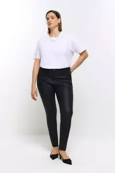 Джинсы Curve со средней посадкой и рельефным эффектом River Island, черный