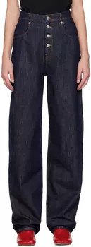 Джинсы цвета индиго с высокой посадкой MM6 Maison Margiela