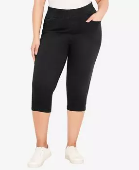 Джинсы цвета сливочного денима больших размеров в клетку Avenue, черный