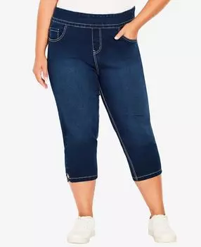 Джинсы цвета сливочного денима больших размеров в клетку Avenue, мульти