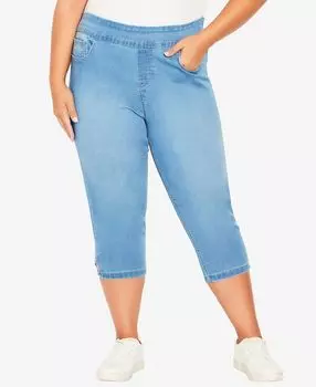 Джинсы цвета сливочного денима больших размеров в клетку Avenue, мульти