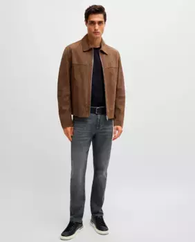 Джинсы Delaware slim fit из эластичного денима Boss, серый