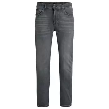 Джинсы Delaware Slim-fit из серого эластичного денима BOSS