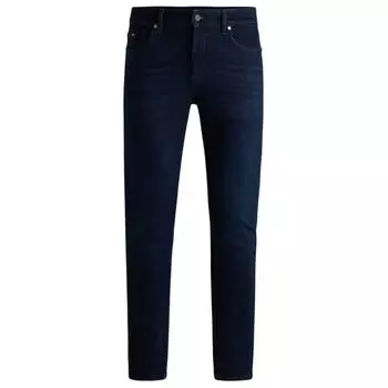 Джинсы Delaware Slim-fit из темно-синего супермягкого денима BOSS