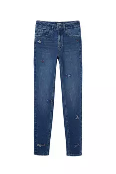 Джинсы Desigual с вышивкой, синий