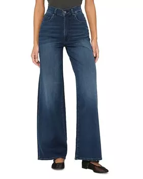 Джинсы DL1961 DL Softwear Hepburn с высокой посадкой и широкими штанинами в цвете Stream, синий