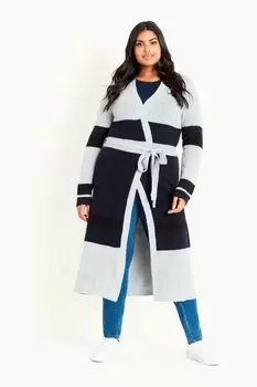 Джинсы длинный полосатый кардиган Evans, синий