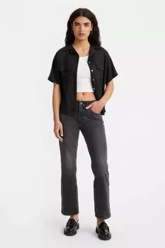 Джинсы длиной до щиколотки прямого миди кроя Levi's, черный