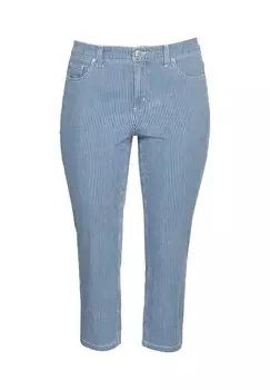 Джинсы длины 7/8 с полосками по всей поверхности sheego, цвет Blue Denim