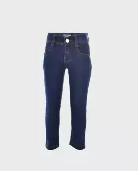 Джинсы для девочек с карманами, застежкой-молнией и пуговицами La Ormiga, темно-синий