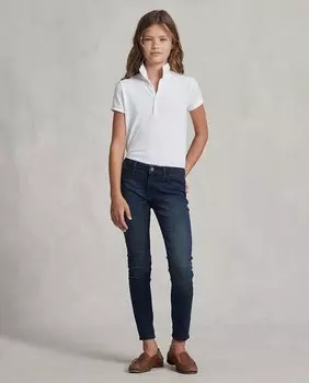Джинсы для девочки эластичного синего цвета Polo Ralph Lauren, индиго