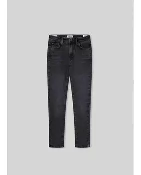 Джинсы для девочки с эффектом потертости черного цвета Pepe Jeans, черный