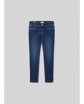 Джинсы для девочки с эффектом потертости Pepe Jeans, синий