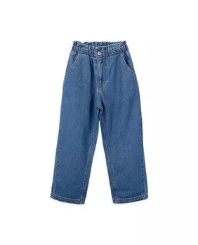 Джинсы для девочки с эластичной талией и карманами Knot, синий