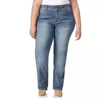 Джинсы для девушек plus size с высокой посадкой и расклешенными штанинами Juniors' luscious curvy Wallflower, цвет basil