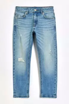 Джинсы для мальчика с эффектом потертости River Island, синий