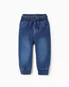 Джинсы для мальчика с эластичной резинкой на талии и кулиской Zippy, синий