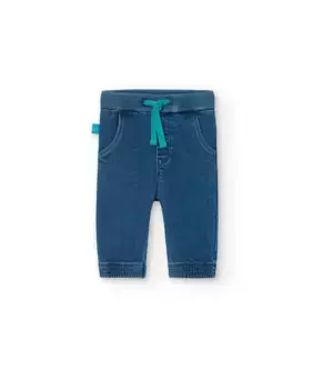 Джинсы для мальчика с эластичной резинкой на талии и карманами Boboli, синий