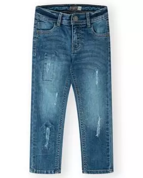 Джинсы для мальчика с карманами и рваными деталями Canada House, синий