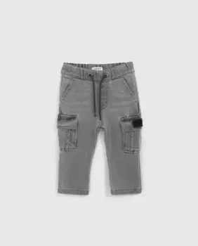 Джинсы для мальчика с кулиской и карманами IKKS, серый