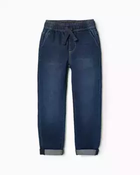 Джинсы для мальчика с резинкой на талии и кулиской Zippy, темно-синий