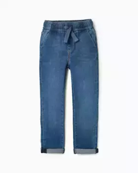 Джинсы для мальчика с резинкой на талии и кулиской Zippy, синий