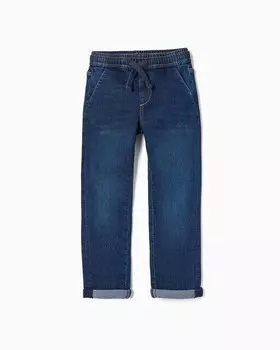Джинсы для мальчика с резинкой на талии и кулиской Zippy, темно-синий
