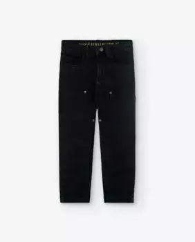 Джинсы для мальчика с застежкой на пуговицы и большими карманами Boboli, черный