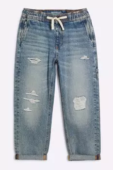 Джинсы для мальчиков из денима с эластичной талией, зауженные книзу River Island, синий