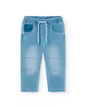 Джинсы для мальчиков с эластичным поясом и кулиской Boboli, голубой