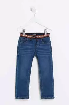 Джинсы для мальчиков с кулиской на талии River Island, синий
