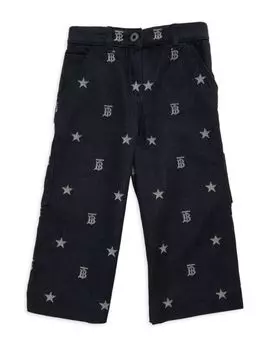 Джинсы для маленьких девочек и девочек с вышитым логотипом Burberry, индиго