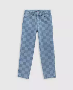 Джинсы для мамы в клетку IKKS, синий