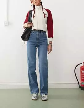 Джинсы Dr Denim Moxy с потертостями светло-голубого цвета с прямыми штанинами