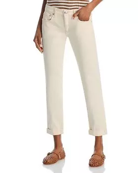 Джинсы Dre с низкой посадкой и узкими штанинами, цвет экрю. rag & bone, слоновая кость/кремовый